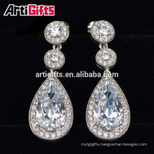 2016 Top High Quality Cubic Zirconia Diamond Drop shape Bridal Earrings For Women